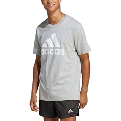 adidas Essentials Single Jersey Big Logo T-shirt, Camiseta de manga corta Hombre, medium grey heather, L