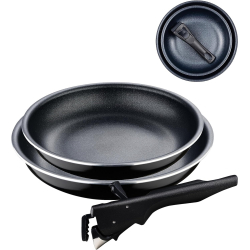 Chollo - Bergner Click&Cook Black Edition Set de 2 Sartenes 22/26cm + Mango | BG-31605-BK