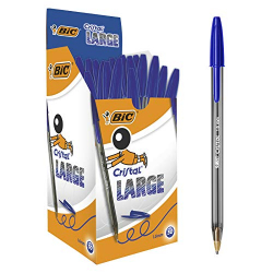 Chollo - BIC Cristal Large Punta Media 1.6mm Azul (Pack de 50)