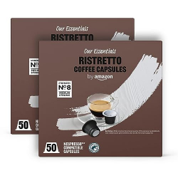 Chollo - by Amazon Ristretto Cápsulas de café espresso compatibles con Nespresso, Tueste Medio, 50 unidad, Paquete de 2 - Certificado Rainforest Alliance