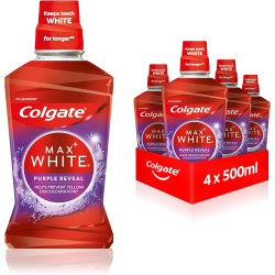 Chollo - Colgate Max White Purple Reveal Enjuague Bucal Blanqueador 500ml (Pack de 4)