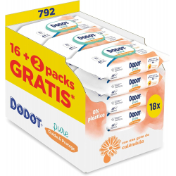 Chollo - Dodot Toallitas Pure Cuida & Protege 44 unidades (Pack de 18)