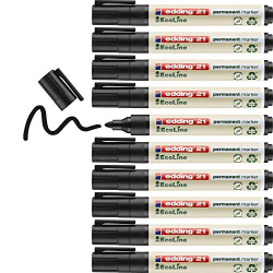 Chollo - edding 21 EcoLine Permanent Marker (Negro) [Pack de 10]