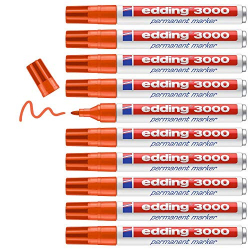 edding 3000 Marcador Permanente Naranja (Pack de 10)