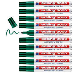 Chollo - edding 3000 Permanent Marker Verde (Pack de 10)