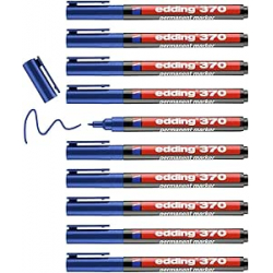 edding 370 Permanent Marker (Azul) [Pack de 10]