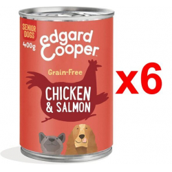 Chollo - Edgard & Cooper Comida Húmeda para Perros Senior (Pollo & Salmón) Lata 400g [Pack de 6]