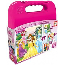 Educa Maleta Puzzles Progresivos Princesas Disney 12+16+20+25 | 16508