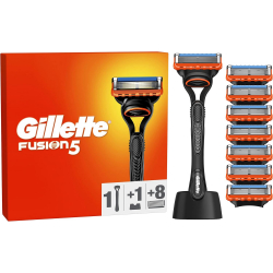 Chollo - Gillette Fusion 5 Pack: 1 mango + 1 stand + 8 recambios