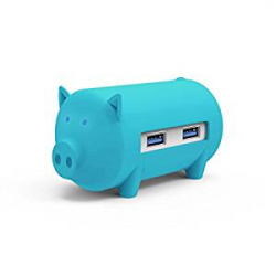 Chollo - Hub USB Orico H4018-U3 Cerdito Azul
