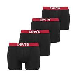 Levi's Boxer Hombre (Pack de 4), Negro (Black/Red) S