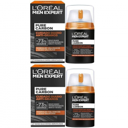 Chollo - L'Oréal Paris Men Expert Pure Carbon Crema Antigranos Cuidado Diario 50ml (Pack de 2)