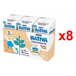 Nestlé Nativa Crecimiento 3 Galleta María 180ml x3 (Pack de 8)