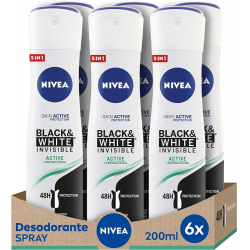 Chollo - NIVEA Black & White Invisible Active Spray 200ml (Pack de 6)