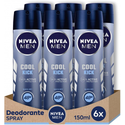 NIVEA MEN Cool Kick Antitranspirante Spray 150ml (Pack de 6)