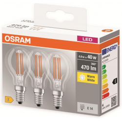 Chollo - OSRAM LED Base Classic P 40 Filament 4W 827 Clear E14 (Pack de 3) | LEDVANCE 819337