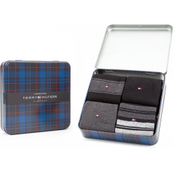 Pack de 4 Pares de calcetines Tommy Hilfiger Black en caja de regalo -  100000845003