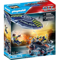 PLAYMOBIL City Action Paracaídas de Policía: Persecución del Vehículo Anfibio | 70781