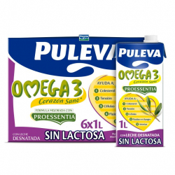 Chollo - Puleva Omega 3 con Proessentia Leche Sin Lactosa Brik 1L (Pack de 6)