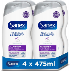 Chollo - Sanex Natural Prebiotic Atopiderm Nutri Repair Gel de Ducha 475ml (Pack de 4)