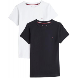 Tommy Hilfiger Kids Essential Crew Neck T-Shirts 2-Pack | UG0UG003070WS