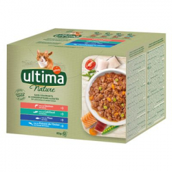 Chollo - Ultima Nature Comida Húmeda para Gatos con Salmón, Bacalao, Atún y Pescado del Océano 85g (Pack de 48)