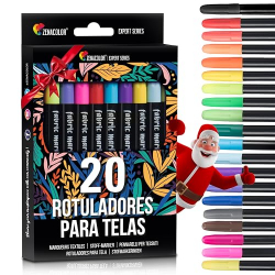 Chollo - Zenacolor Rotuladores para Tela (Pack de 20) | ZC-FM-20